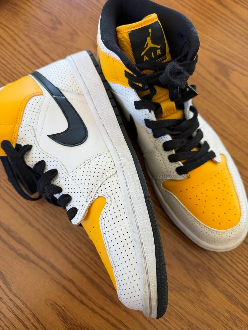 Jordan Men’s High-Top Sneakers — White & Yellow